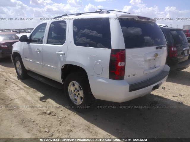 1GNSCBE01DR288303 - 2013 CHEVROLET TAHOE C1500 LT WHITE photo 3