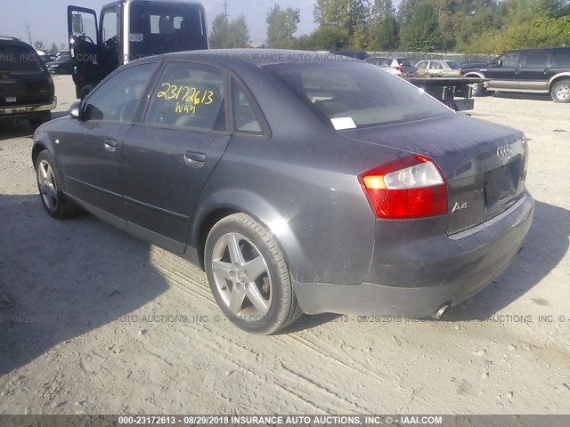 WAULC68E13A331706 - 2003 AUDI A4 1.8T QUATTRO GRAY photo 3