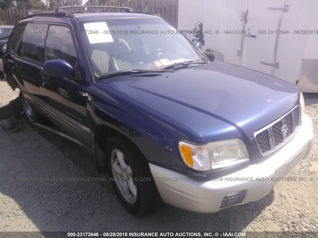JF1SF65502H716096 - 2002 SUBARU FORESTER S BLUE photo 1