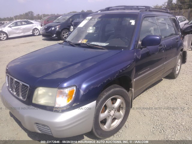 JF1SF65502H716096 - 2002 SUBARU FORESTER S BLUE photo 2