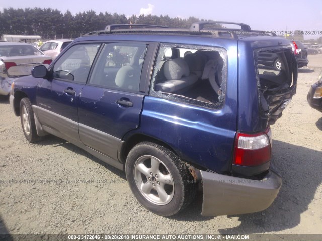 JF1SF65502H716096 - 2002 SUBARU FORESTER S BLUE photo 3