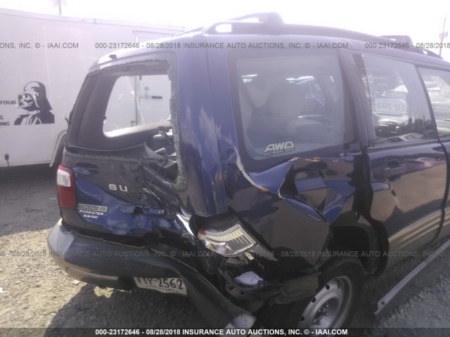 JF1SF65502H716096 - 2002 SUBARU FORESTER S BLUE photo 6