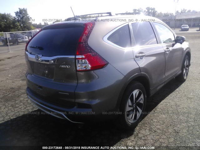 5J6RM4H9XGL108389 - 2016 HONDA CR-V TOURING BEIGE photo 4