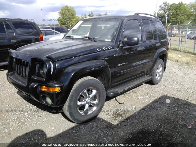 1J8GL58K52W147240 - 2002 JEEP LIBERTY LIMITED BLACK photo 2