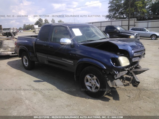 5TBRT34143S375368 - 2003 TOYOTA TUNDRA ACCESS CAB SR5 BLUE photo 1