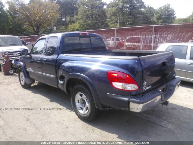 5TBRT34143S375368 - 2003 TOYOTA TUNDRA ACCESS CAB SR5 BLUE photo 3