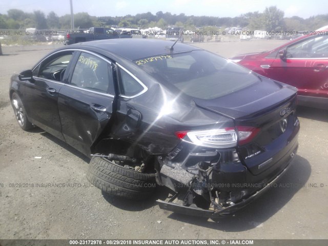 3FA6P0K90DR110138 - 2013 FORD FUSION TITANIUM BLACK photo 3