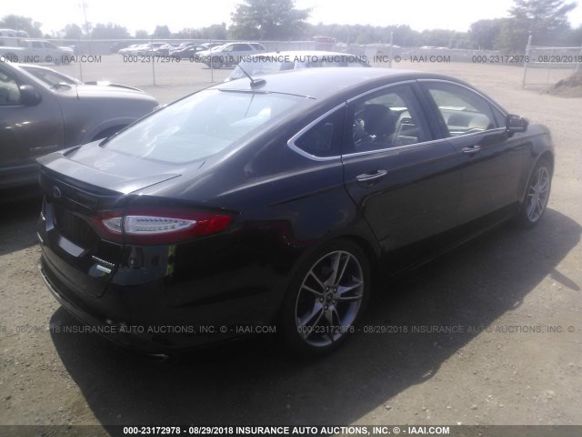 3FA6P0K90DR110138 - 2013 FORD FUSION TITANIUM BLACK photo 4