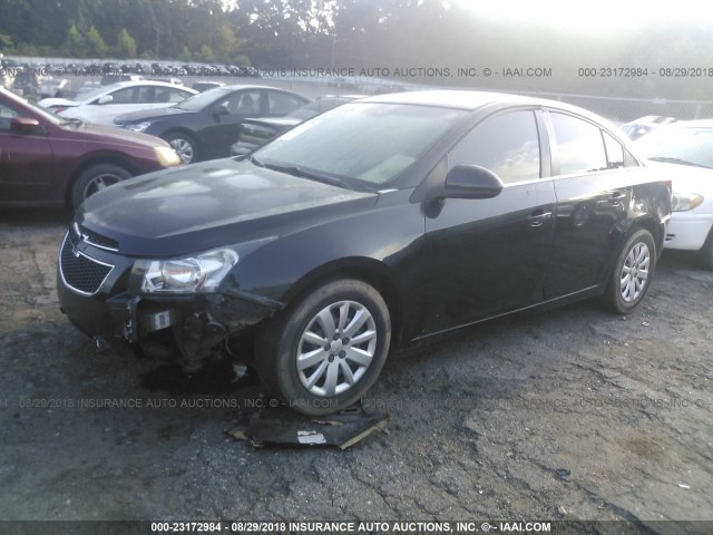 1G1PF5S98B7248585 - 2011 CHEVROLET CRUZE LT BLACK photo 2