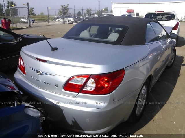 1C3LC45K98N231049 - 2008 CHRYSLER SEBRING SILVER photo 4