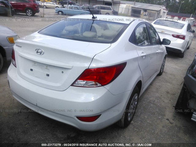 KMHCT4AE1HU368158 - 2017 HYUNDAI ACCENT SE WHITE photo 4