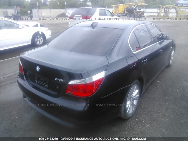 WBANB33555B115761 - 2005 BMW 545 I BLACK photo 4