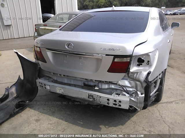 JTHGL46F685029119 - 2008 LEXUS LS 460L SILVER photo 6