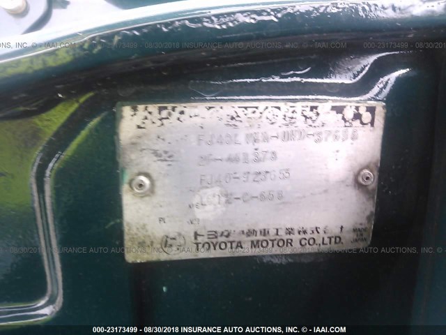 FJ40923655 - 1980 TOYOTA LAND CRUISER  GREEN photo 9