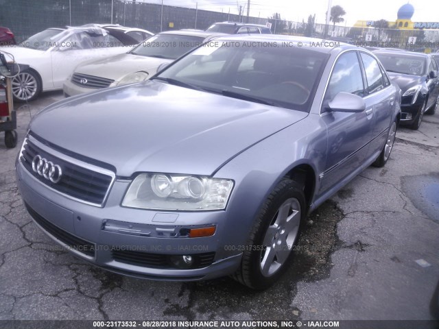 WAULL44E75N013174 - 2005 AUDI A8 4.2 QUATTRO BLUE photo 2