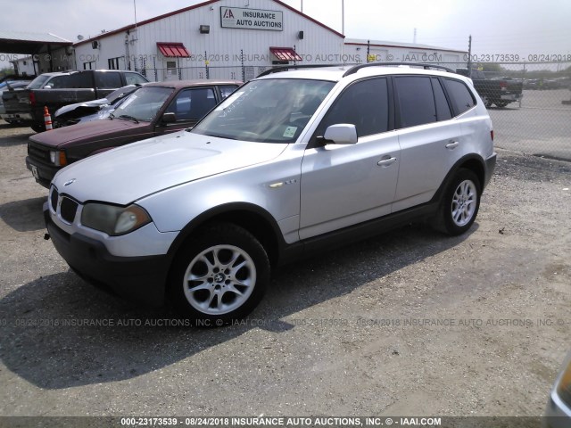 WBXPA73424WB27778 - 2004 BMW X3 2.5I GRAY photo 2