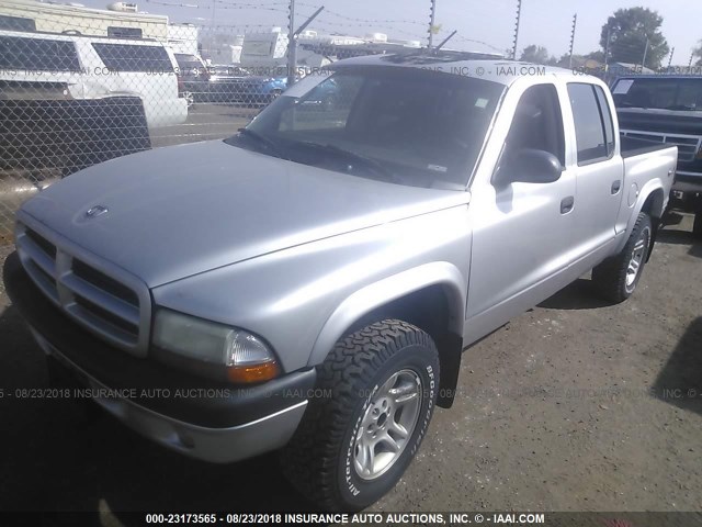 1D7HG38N73S340549 - 2003 DODGE DAKOTA QUAD SPORT SILVER photo 2