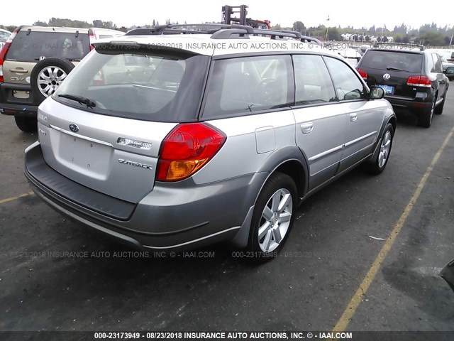 4S4BP62CX77304187 - 2007 SUBARU LEGACY OUTBACK 2.5I LIMITED SILVER photo 4