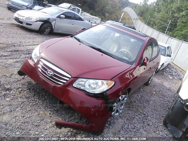 KMHDU4AD3AU952186 - 2010 HYUNDAI ELANTRA BLUE/GLS/SE RED photo 2