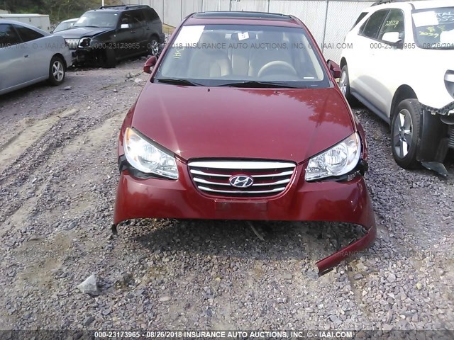 KMHDU4AD3AU952186 - 2010 HYUNDAI ELANTRA BLUE/GLS/SE RED photo 6