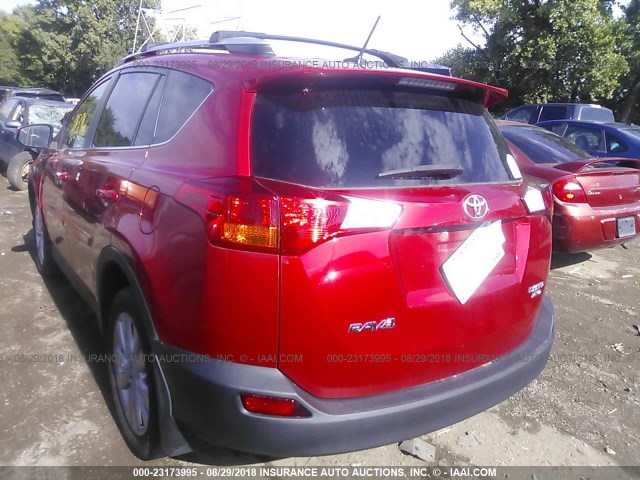 2T3DFREV1FW367194 - 2015 TOYOTA RAV4 LIMITED RED photo 3