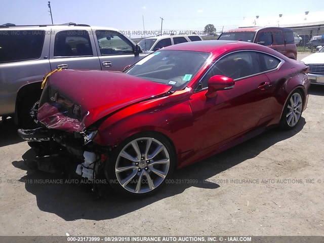 JTHHA5BCXG5003486 - 2016 LEXUS RC 200T RED photo 2