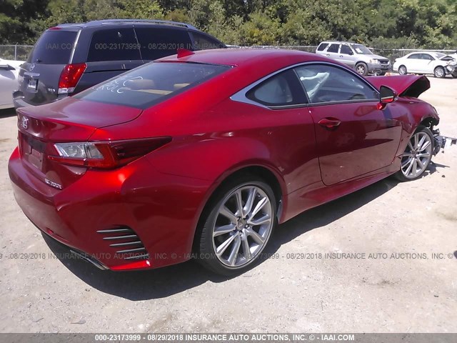 JTHHA5BCXG5003486 - 2016 LEXUS RC 200T RED photo 4