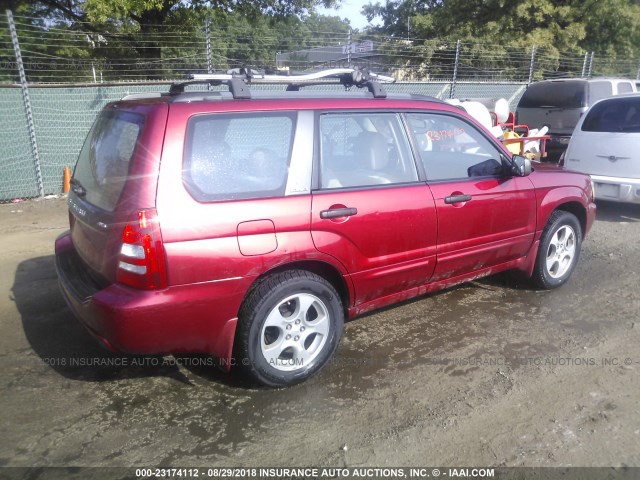 JF1SG65693H759987 - 2003 SUBARU FORESTER 2.5XS RED photo 4