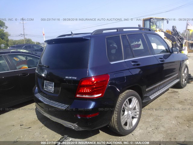 WDCGG0EB3FG371264 - 2015 MERCEDES-BENZ GLK 250 BLUETEC Dark Blue photo 4