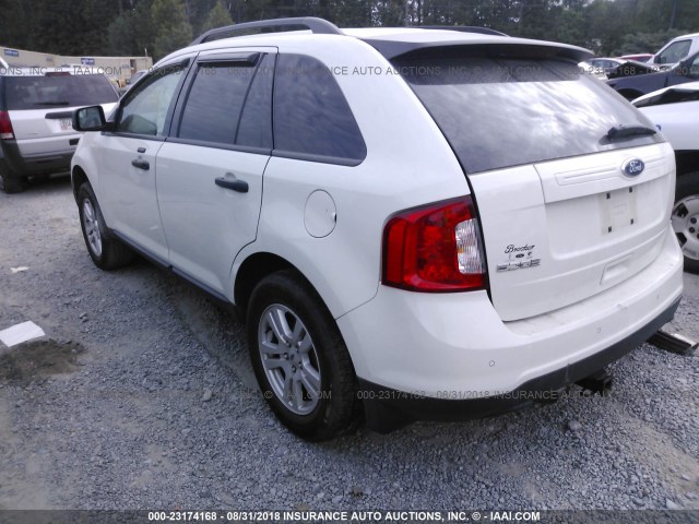 2FMDK3GC0BBA74450 - 2011 FORD EDGE SE WHITE photo 3