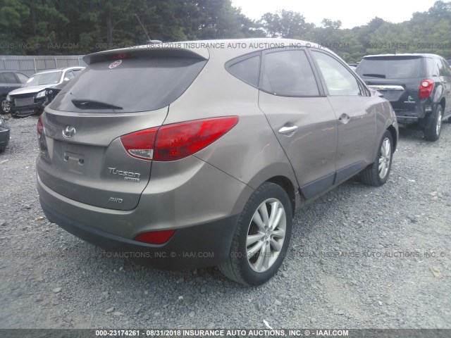 KM8JUCAC2AU070057 - 2010 HYUNDAI TUCSON GLS/LIMITED ოქროსფერი ფოტო 4