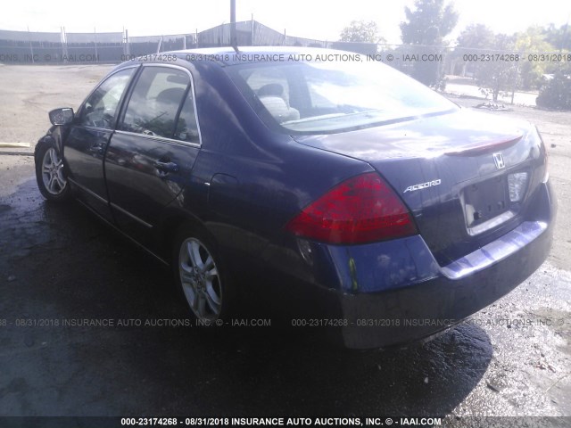 1HGCM56746A081995 - 2006 HONDA ACCORD EX BLUE photo 3