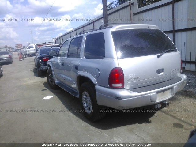 1B4HS58N62F213736 - 2002 DODGE DURANGO SLT PLUS GRAY photo 3