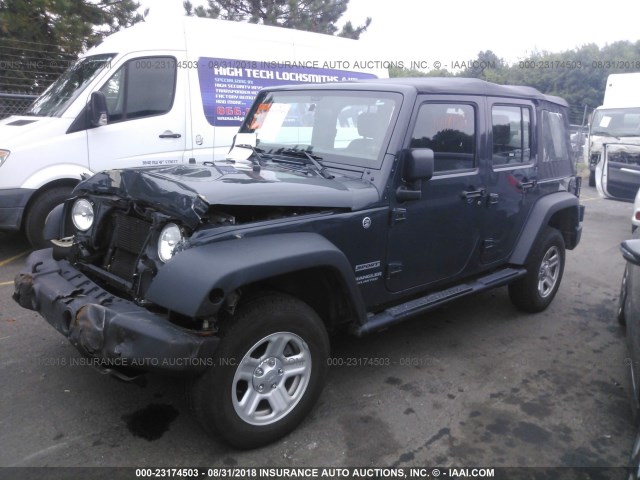 1C4BJWDG2HL702802 - 2017 JEEP WRANGLER UNLIMITE SPORT GRAY photo 2