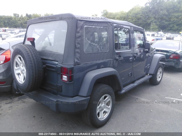 1C4BJWDG2HL702802 - 2017 JEEP WRANGLER UNLIMITE SPORT GRAY photo 4