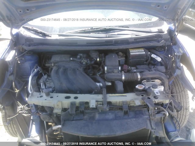 3N1CE2CP8EL436398 - 2014 NISSAN VERSA NOTE S/S PLUS/SV/SL BLUE photo 10