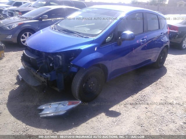 3N1CE2CP8EL436398 - 2014 NISSAN VERSA NOTE S/S PLUS/SV/SL BLUE photo 2