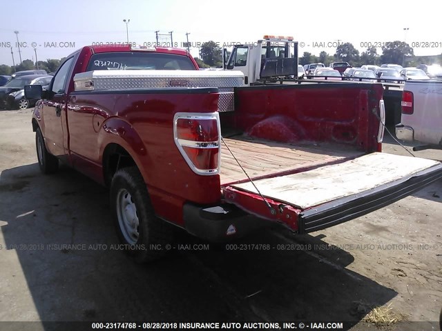 1FTMF1CM3DKE46416 - 2013 FORD F150 RED photo 3