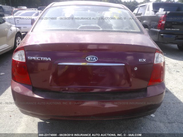 KNAFE121645036398 - 2004 KIA NEW SPECTRA LX/EX MAROON photo 6