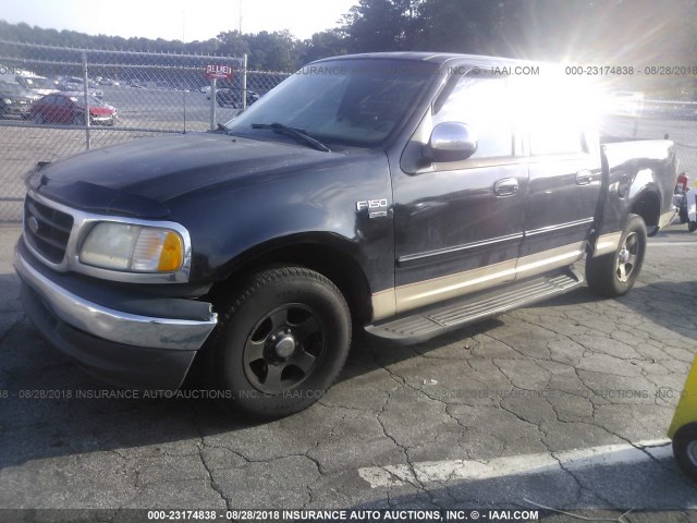 1FTRW07W11KD66538 - 2001 FORD F150 SUPERCREW BLACK photo 2