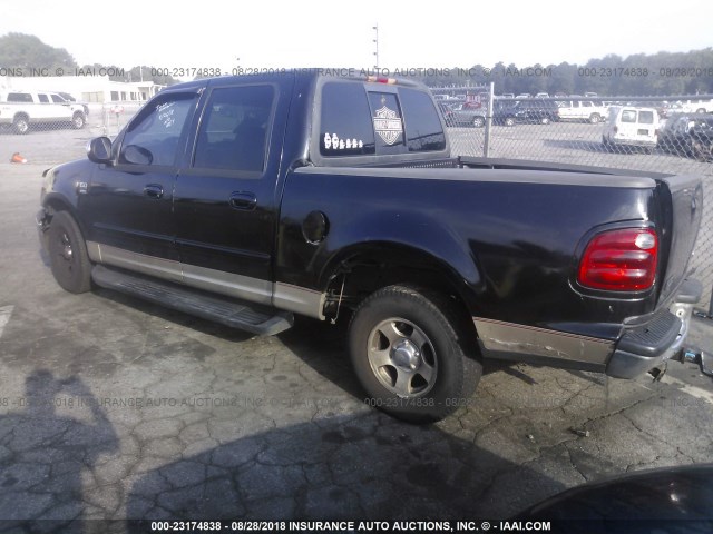 1FTRW07W11KD66538 - 2001 FORD F150 SUPERCREW BLACK photo 3