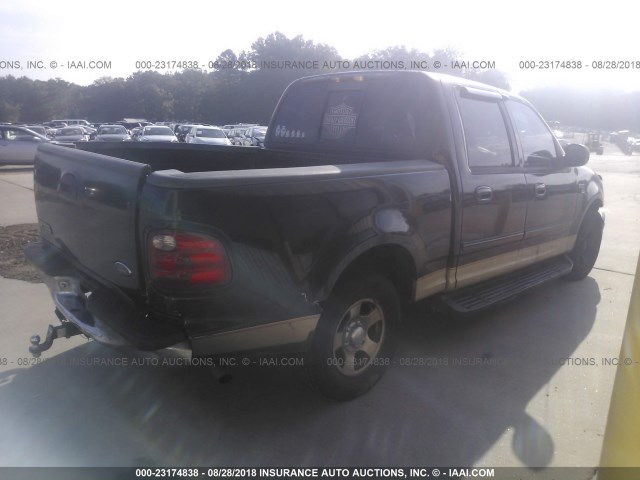 1FTRW07W11KD66538 - 2001 FORD F150 SUPERCREW BLACK photo 4