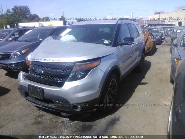 1FM5K8GT5EGA35724 - 2014 FORD EXPLORER SPORT SILVER photo 2