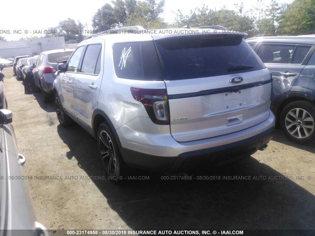 1FM5K8GT5EGA35724 - 2014 FORD EXPLORER SPORT SILVER photo 3