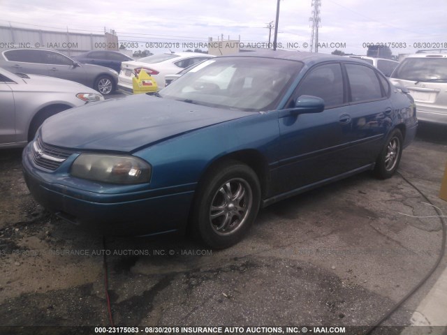 2G1WF52E159201250 - 2005 CHEVROLET IMPALA GREEN photo 2