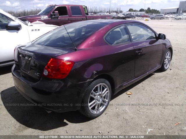 JTKDE177650057556 - 2005 TOYOTA SCION TC MAROON photo 4