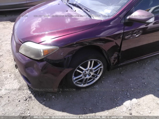 JTKDE177650057556 - 2005 TOYOTA SCION TC MAROON photo 6