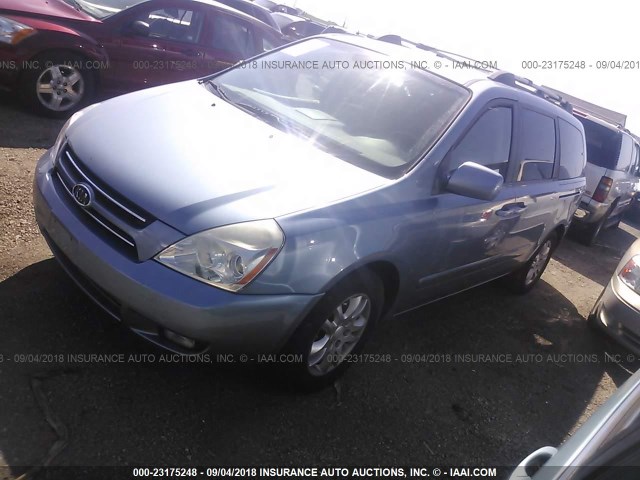 KNDMB233076181900 - 2007 KIA SEDONA EX/LX Light Blue photo 2