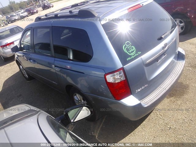 KNDMB233076181900 - 2007 KIA SEDONA EX/LX Light Blue photo 3