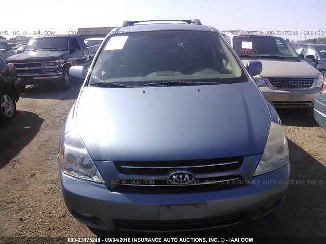 KNDMB233076181900 - 2007 KIA SEDONA EX/LX Light Blue photo 6